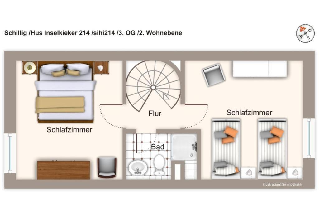 シリヒHus Inselkieker Hus Inselkieker 214アパートメント エクステリア 写真